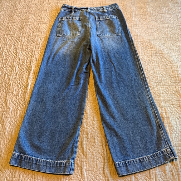 Miou Muse High Rise Cropped Wide Leg Jeans Style P2505 Size Medium 28 - Picture 9 of 14